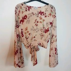 Patron's of Peace cropped back tie top SZ S